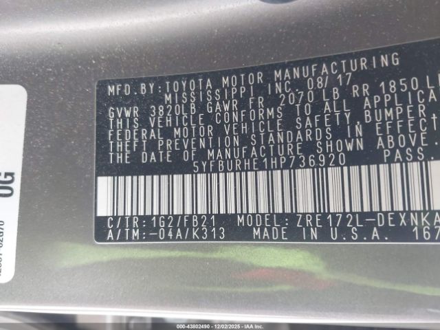 Toyota Corolla Le Image 15