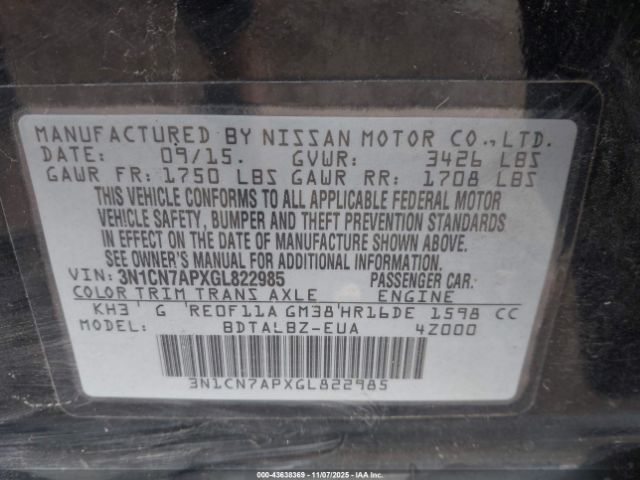 Nissan Versa 1.6 Sv Image 14